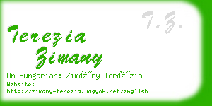 terezia zimany business card